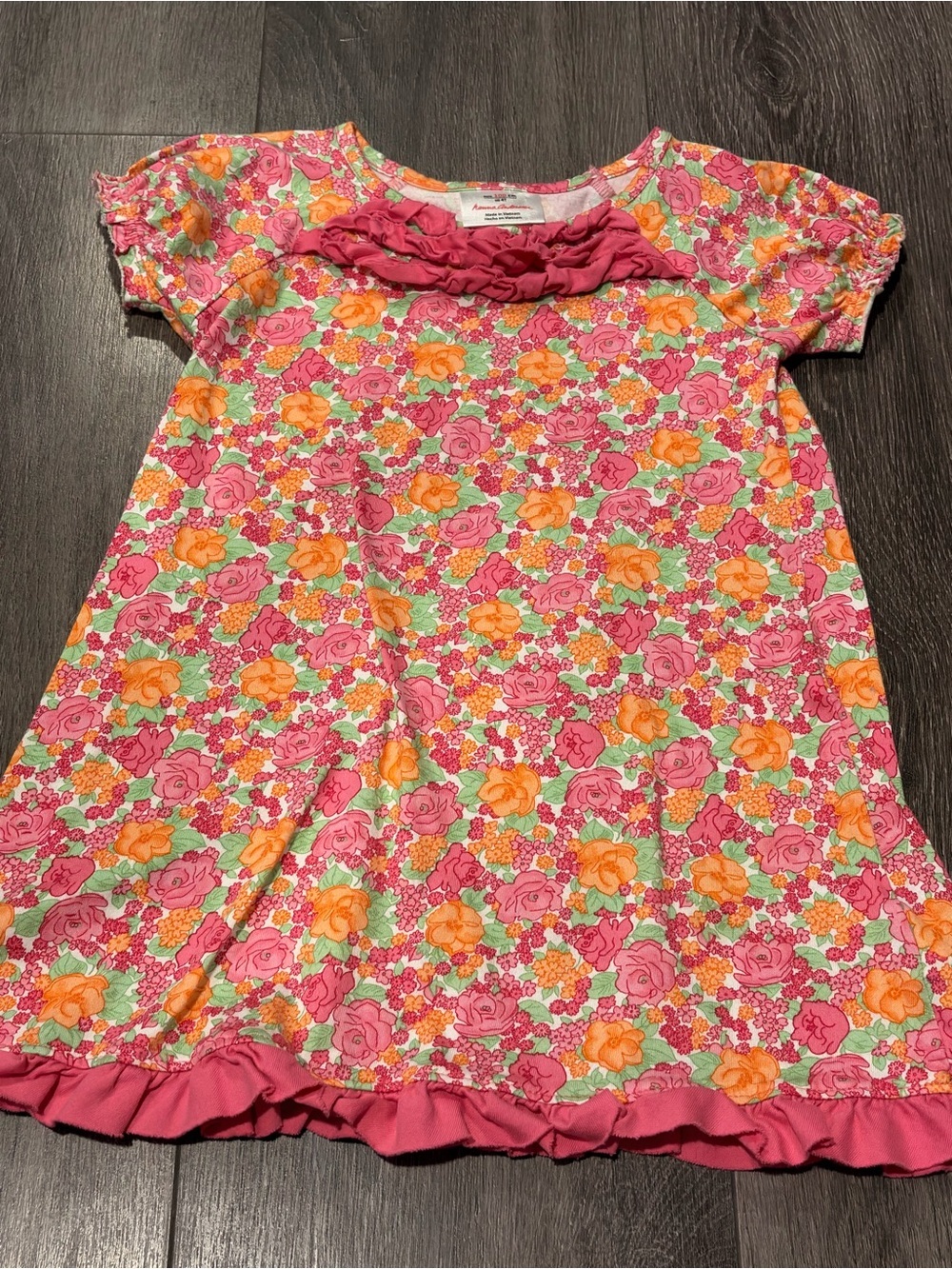 Hanna Andersson Pink & Orange Floral Ruffle Dress